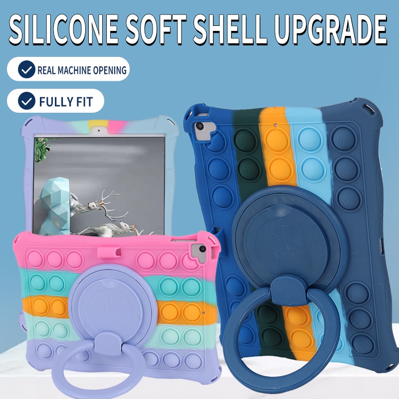 Husa tableta, PMIXO, pentru iPad de 10,2/10,5 inch, suport rotativ, albastru