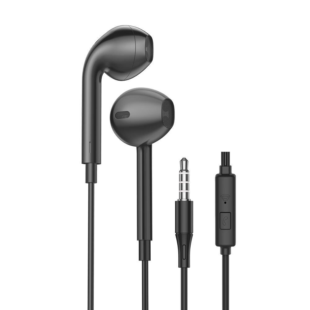 Casti cu microfon X-Start Daden EJ207, Control pe fir, Cablu 120 cm, Conector jack 3.5mm, Negru
