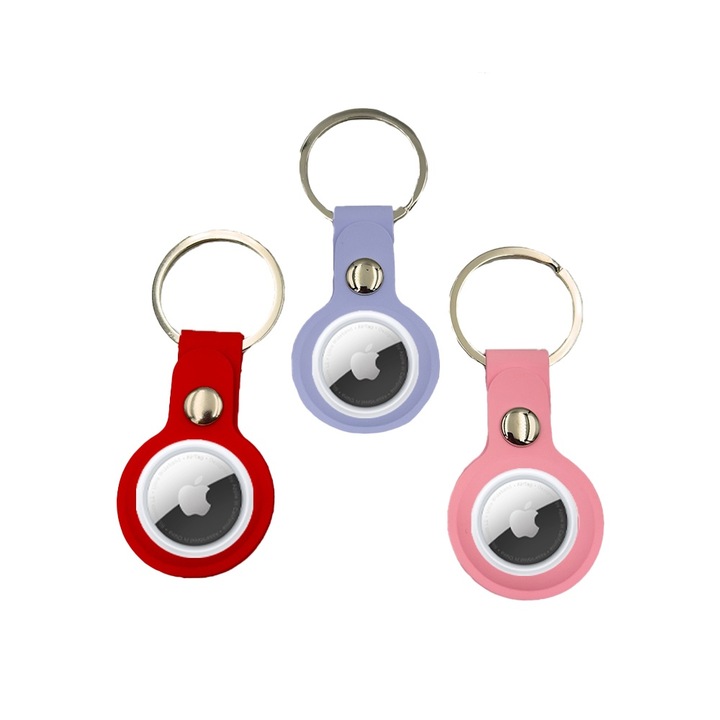 Set huse pentru AirTag FONIX, model The Ladies, Silicon, Design Compact, Rezistent, Elegant, Multicolor