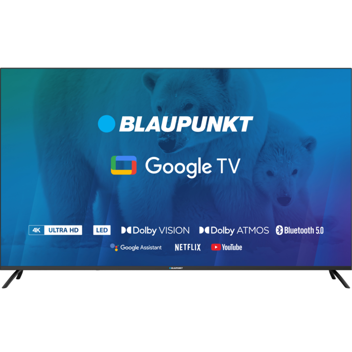 Телевизор LED Blaupunkt 65UBG6000S, 65"(165 см), Smart Google TV, 4K Ultra HD, Клас G