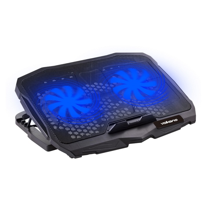 Suport de racire pentru laptop, Volkano, Glacier, dublu ventilator, reglabil