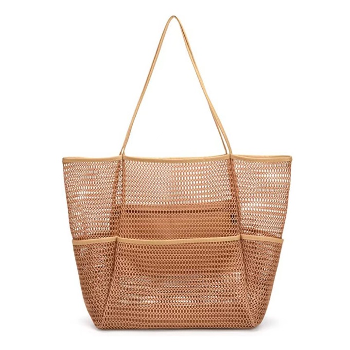 Geanta plaja, Vibranza, Tote, Kaki, 46x36x18cm