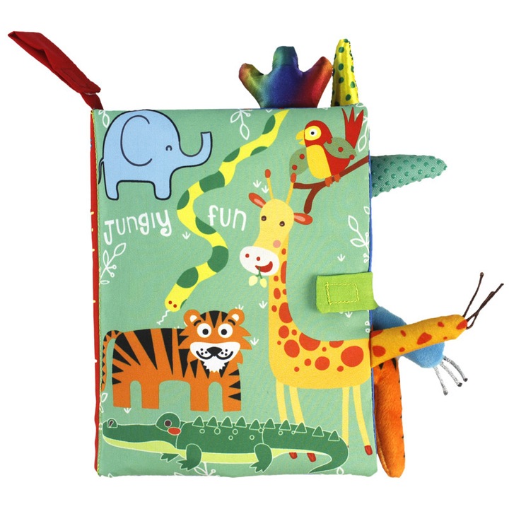 Carte interactiva pentru bebelusi, animale, 3-6 luni, multicolor, 18.5x15x3cm
