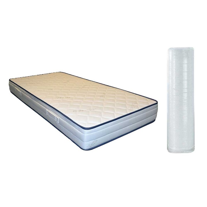 Saltea Sapphire, 90x200x21 cm, ortopedica 5 zone de confort cu arcuri, husa cu aloe vera, antialergica, antibacteriana, protectie impotriva transpiratiei