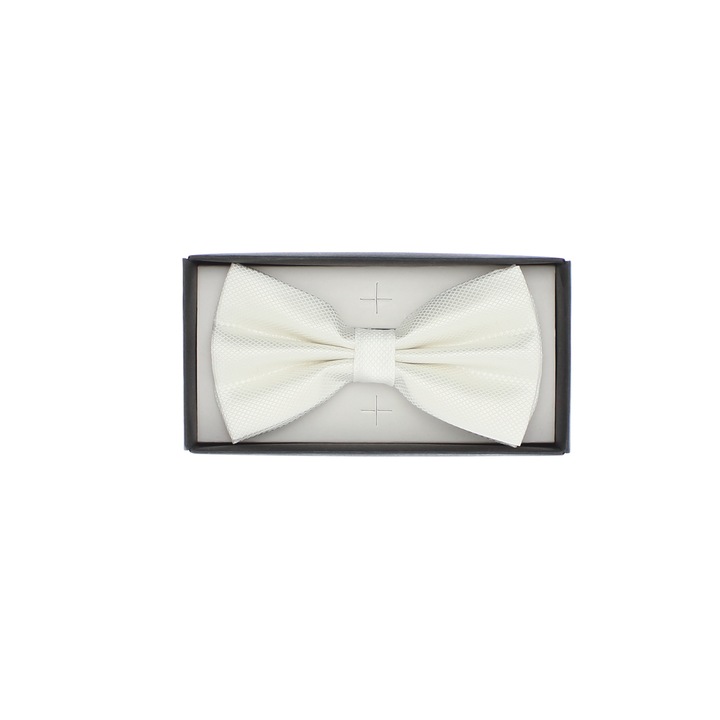 Papion barbatesc, Buticcochet, din material sintetic, 7x12 cm, Alb - PAP278