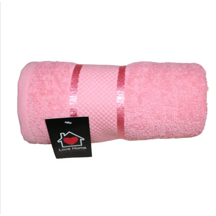 Кърпа за лице, 50x90 см, 100% памук, 400 г/м², Розова