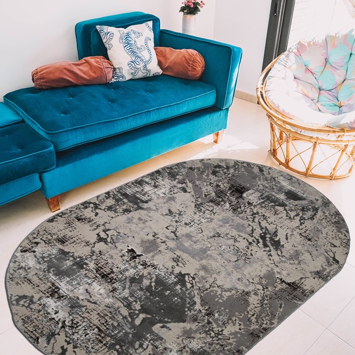 Covor Agora Tisa 80 X 150cm oval-2324A Gri