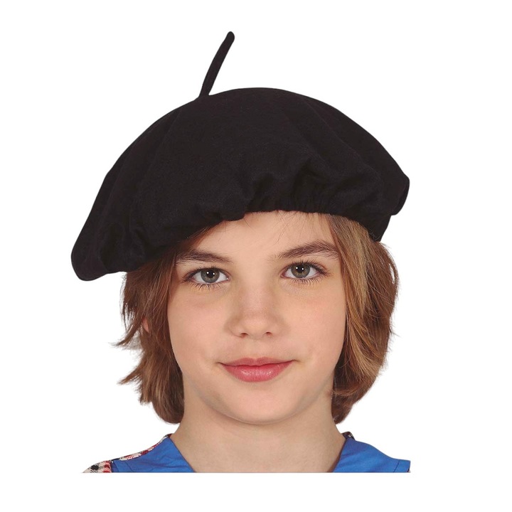 Caciula pentru copii tip bereta, neagra, marime universala