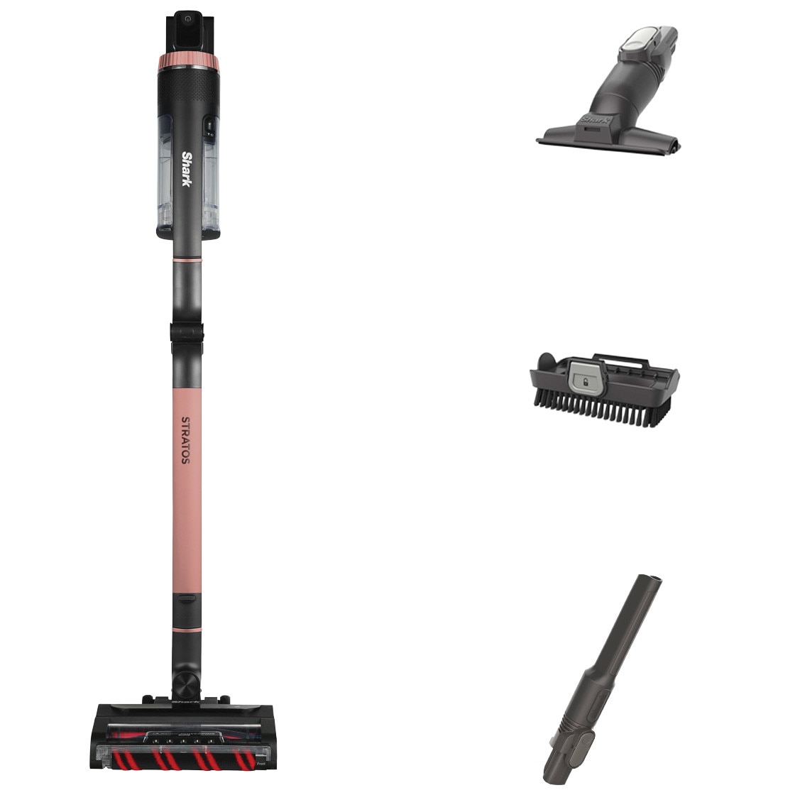 Aspirator fara fir cu tehnologie anti hair-wrap plus Shark IZ400EU, Flexology True Pet, 309 w, 25.2v autonimie pana la 60 de min, negru/rose