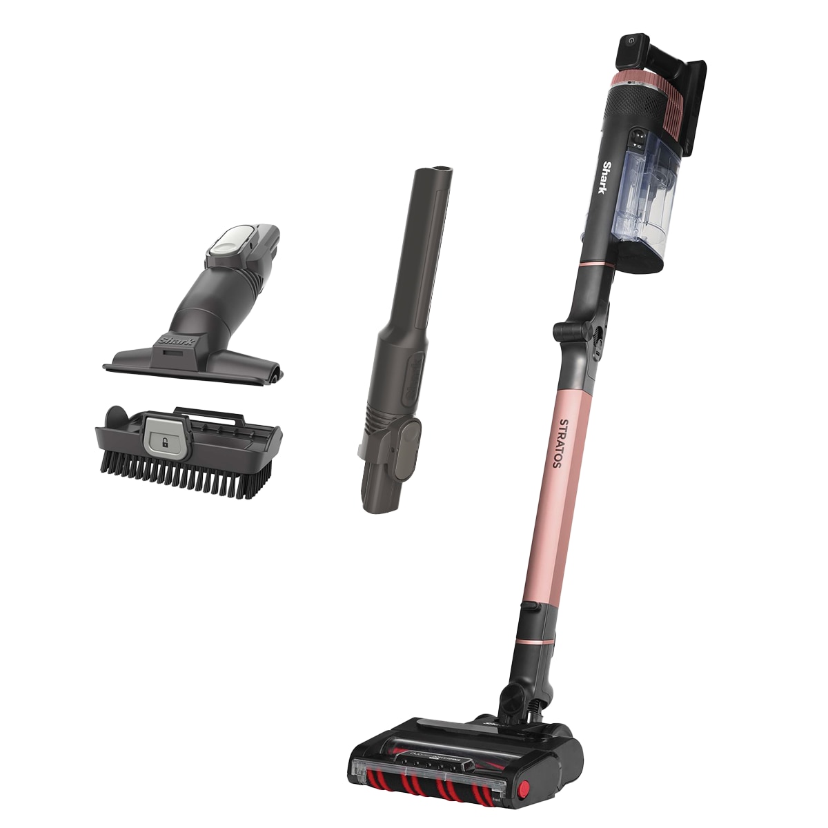 Aspirator fara fir cu tehnologie anti hair-wrap plus Shark IZ400EU, Flexology True Pet, 309 w, 25.2v autonimie pana la 60 de min, negru/rose