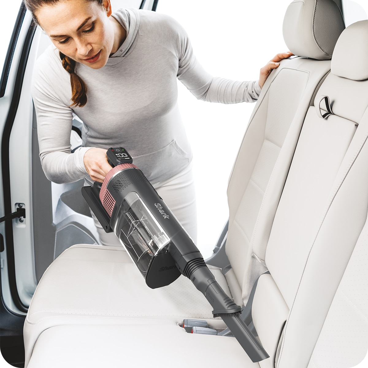 Aspirator fara fir cu tehnologie anti hair-wrap plus Shark IZ400EU, Flexology True Pet, 309 w, 25.2v autonimie pana la 60 de min, negru/rose