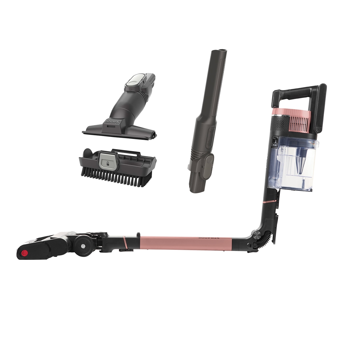 Aspirator fara fir cu tehnologie anti hair-wrap plus Shark IZ400EU, Flexology True Pet, 309 w, 25.2v autonimie pana la 60 de min, negru/rose