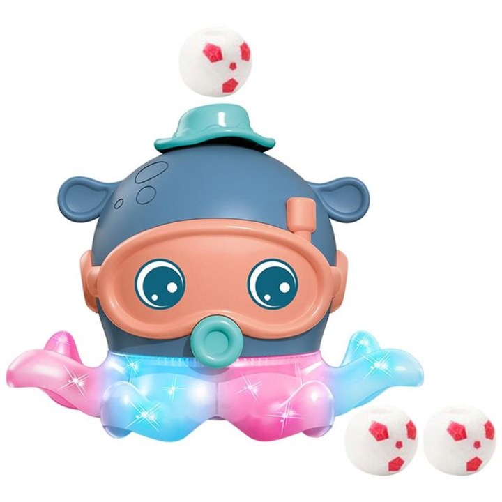 Jucarie Octopus Caracatita Interactiva, cu cantece si miscare, Albastru