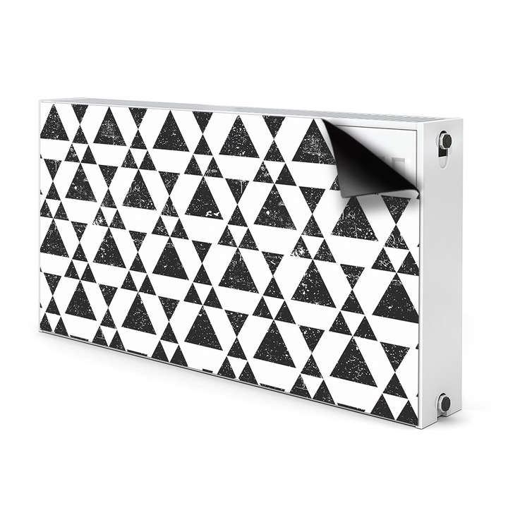 Magnet pentru radiator, Triunghiul alb negru, alb, 110 cm x 60 cm