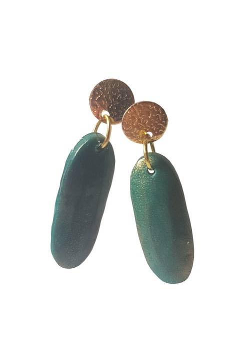 Cercei dama handmade, model Georgia, Verde smarald