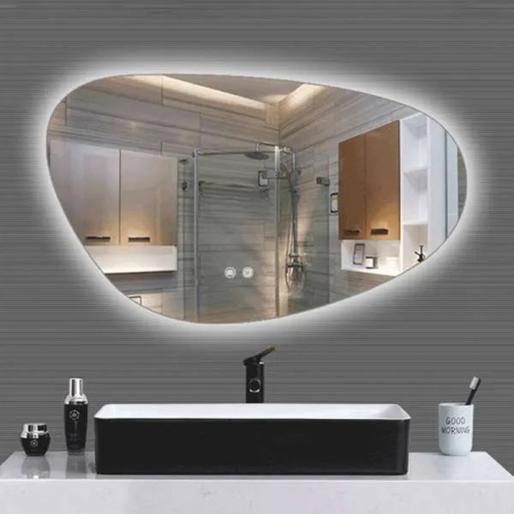 Oglinda baie cu LED, Diplon J1577, Montaj pe perete, 90*53 cm, Intrerupator touch, Functie dezaburire