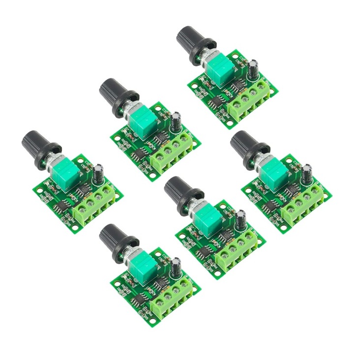 Set 6 Controler de viteza a motorului, Rqiurpn, 1803BK, 1.8-15V, 2A, motor DC, Multicolor