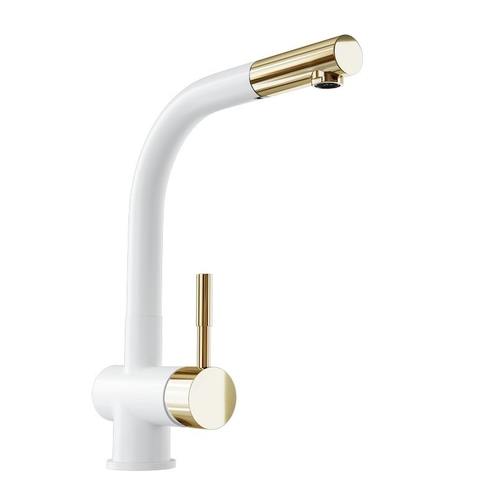 Konyhai csaptelep GLOBALO LOBIO FEHÉR ÉS VILÁGOS ARANY RING MAT 1.1