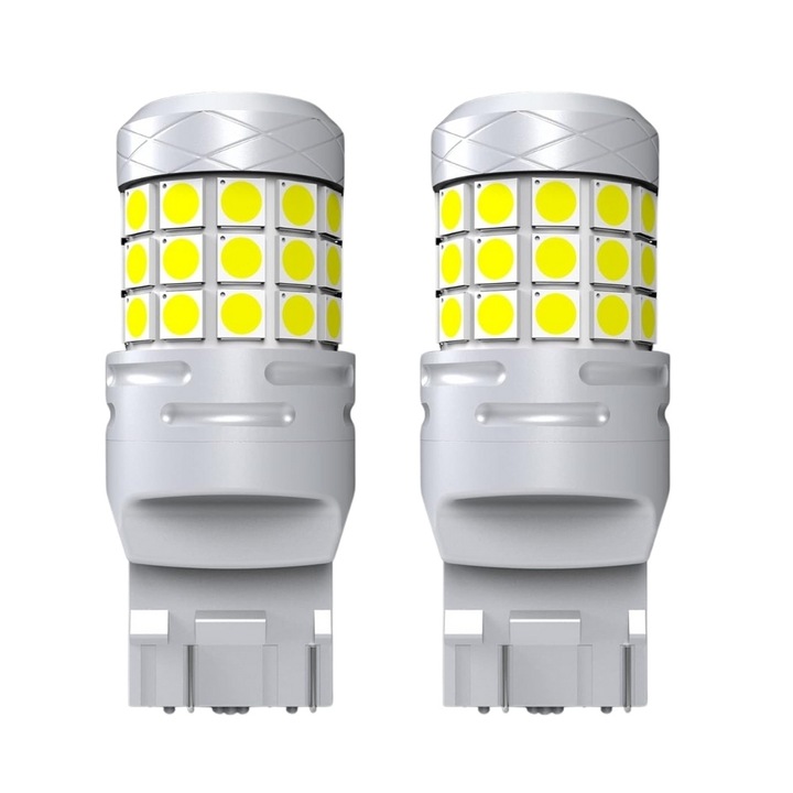 Комплект 2 LED крушки за кола 42SMD T20, 120W, 12/24V, 6000K, лупа