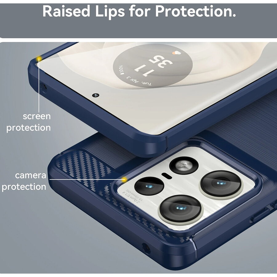 Husa pentru Motorola Edge 50 Pro - Techsuit Carbon Silicone - Blue