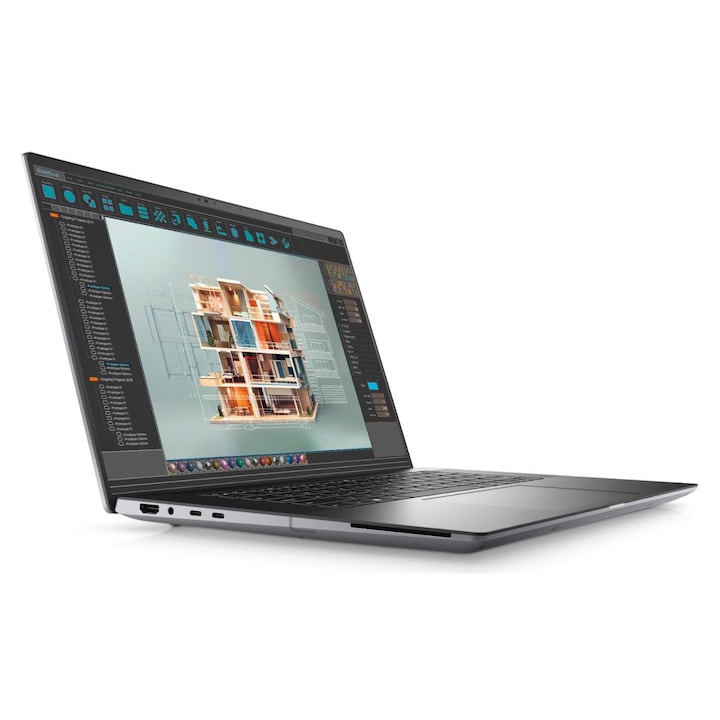 Dell Precision 5690 laptop, 16" 1920 x 1200, Intel Core Ultra 7 165H 16 C / 22 T, 5 GHz, 24 MB gyorsítótár, 32 GB LPDDR5X, 1 TB SSD, Nvidia RTX 2000 Ada, Windows 11 Pro, Szürke