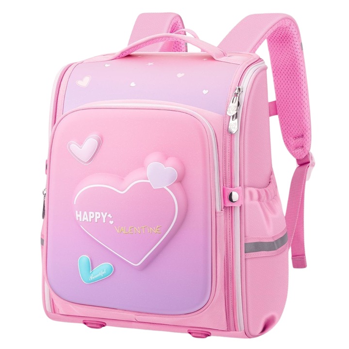 Iskolatáska, NEVERMORE, Vízálló, 41 x 31 x 21 cm, Rózsaszín