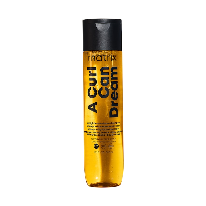 Matrix A Curl Can Dream hidratáló sampon, könnyű textúrával hullámos hajra, manuka méz kivonattal és rózsavízzel, 300 ml