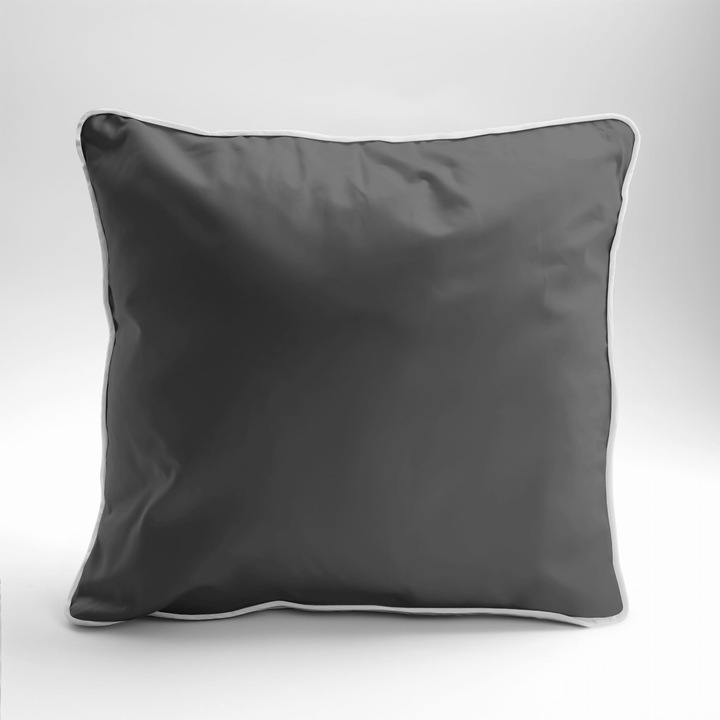 Fata de perna Detexpol, bumbac satinat, gri inchis, 40x40cm