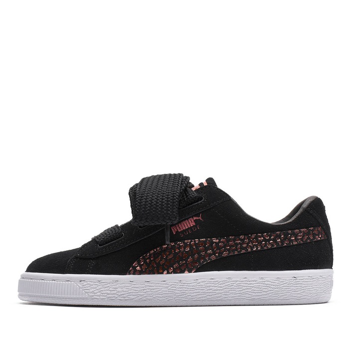 Детски маратонки, Puma, Кожени, Черни, Бял/Черен/Златни