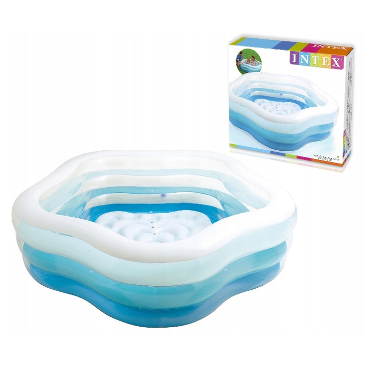 Надуваем басейн, INTEX, PVC, 185x180см, 460 литра, 53см