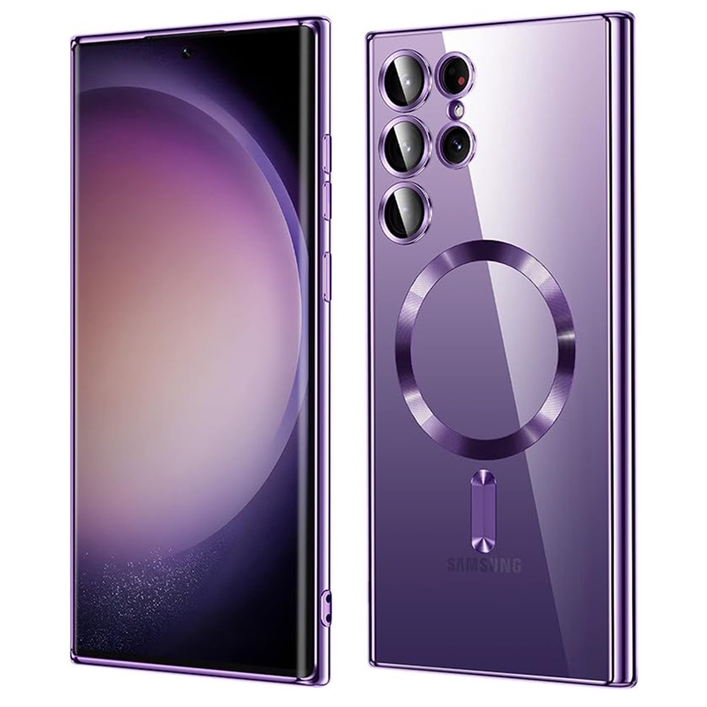 Husa compatibila cu Samsung Galaxy S26 Ultra, ALC MOBILE, pentru telefon mobil cu protectie pentru camera, Tehnologie MagSafe, rezistenta la socuri, contur Mov