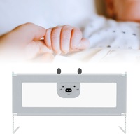 Bariera protectie pat Happy culisanta XXL 200 cm Baby Bear, inaltime reglabila 68-98 cm