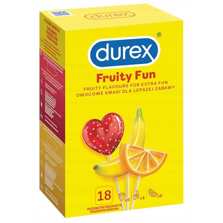 ΠΡΠ΅Π·Π΅ΡΠ²Π°ΡΠΈΠ²ΠΈ Durex Fruity Fun ΠΠ»ΠΎΠ΄ΠΎΠ² Π²ΠΊΡΡ, 18 Π±Ρ