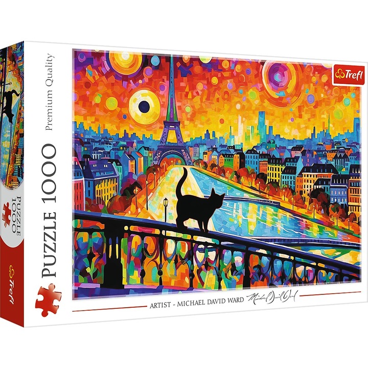 Trefl Puzzle - Paris Cat, 1000 db