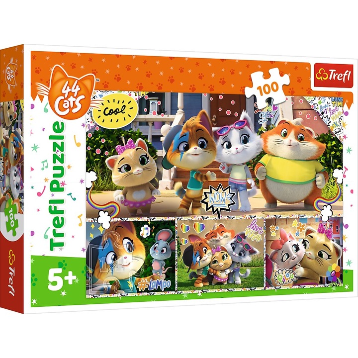 Пъзел Trefl - 44 Cats Friends, 100 части
