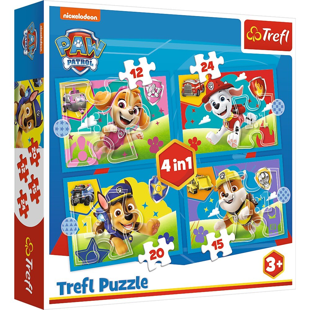 Puzzle Trefl 4 in 1 - Paw Patrol, Echipa catelusilor