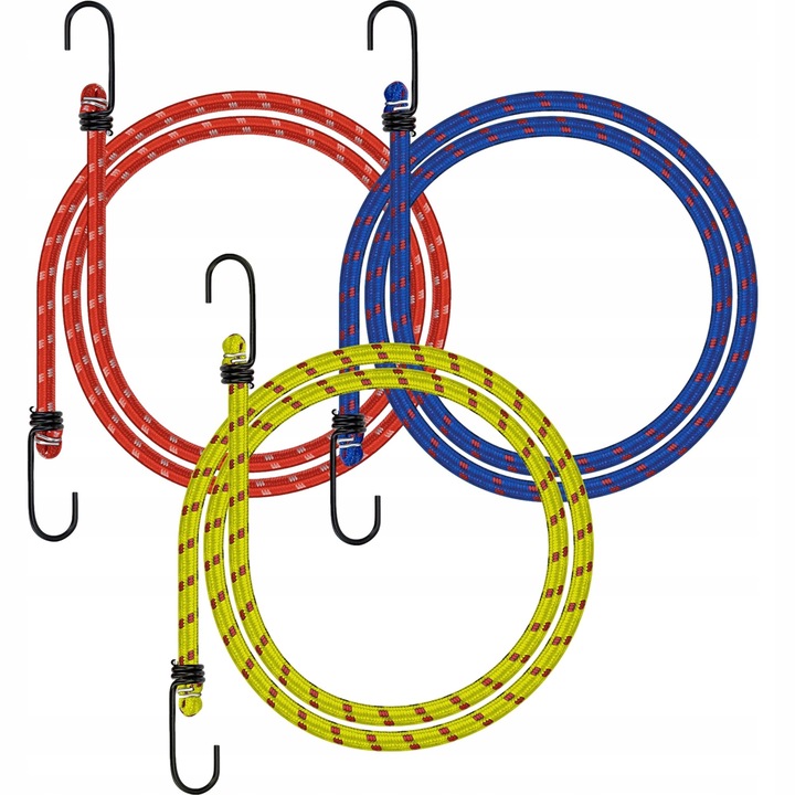 3x benzi pentru bagaje, snururi elastice pentru asigurarea bagajelor, 110 cm