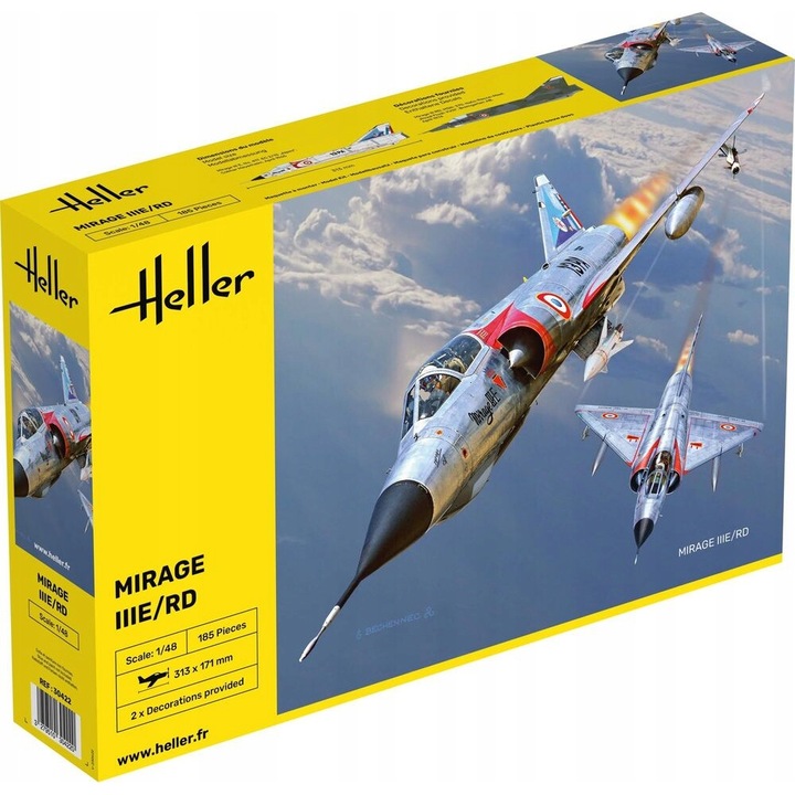 Heller Mirage IIIE/RD modell repülőgép, méretarány 1/48