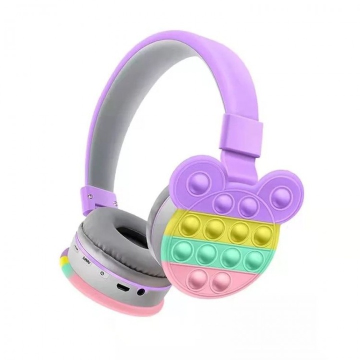 MRKT MAX63 vezeték nélküli fejhallgató, BT, lila