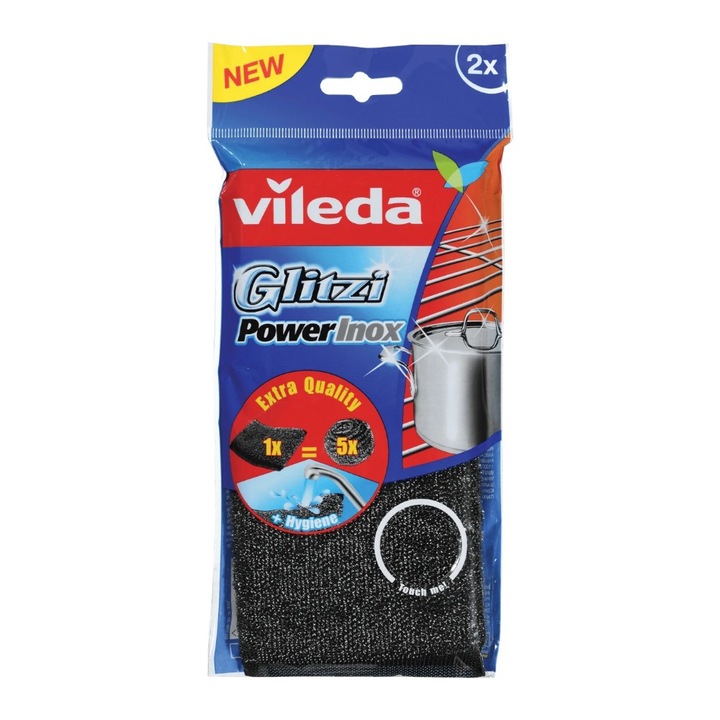 Set 3 x 2 Burete de Vase Spiralat Vileda Power Inox