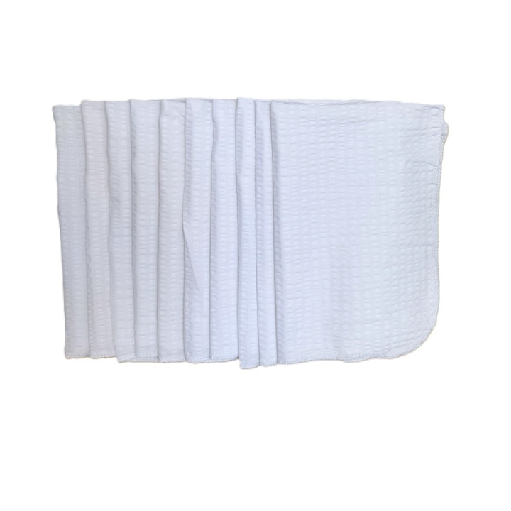 Set 10 Lavete curatenie Kotonia Home Hotel, 100% bumbac ranforce creponat 100% bumbac, dimensiunea 30x50 cm