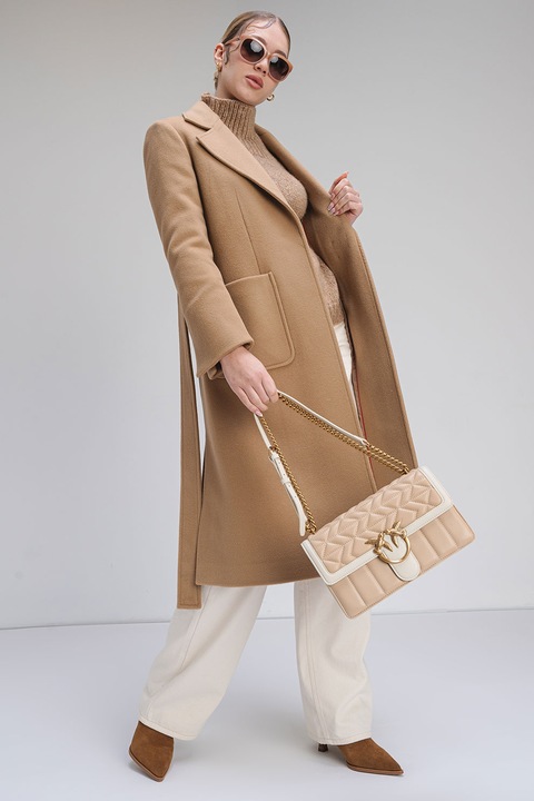 Max&Co, Palton din lana cu buzunare Runaway, Maro camel