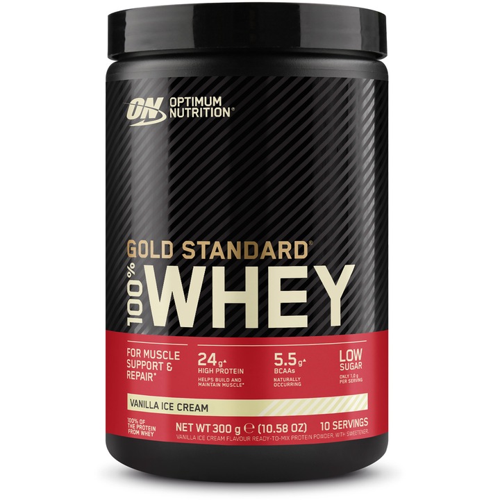 Суроватъчни протеини Optimum Nutrition, ON 100% Whey Gold Standard, Вкус ванилия, 300 гр