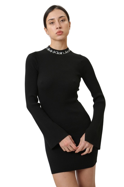 Рокля от органичен памук CALVIN KLEIN JEANS SKUJ20J222719, Черен