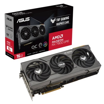 Placa video ASUS TUF Gaming RX 7900 GRE OC, 16 GB, GDDR6, 256 biti