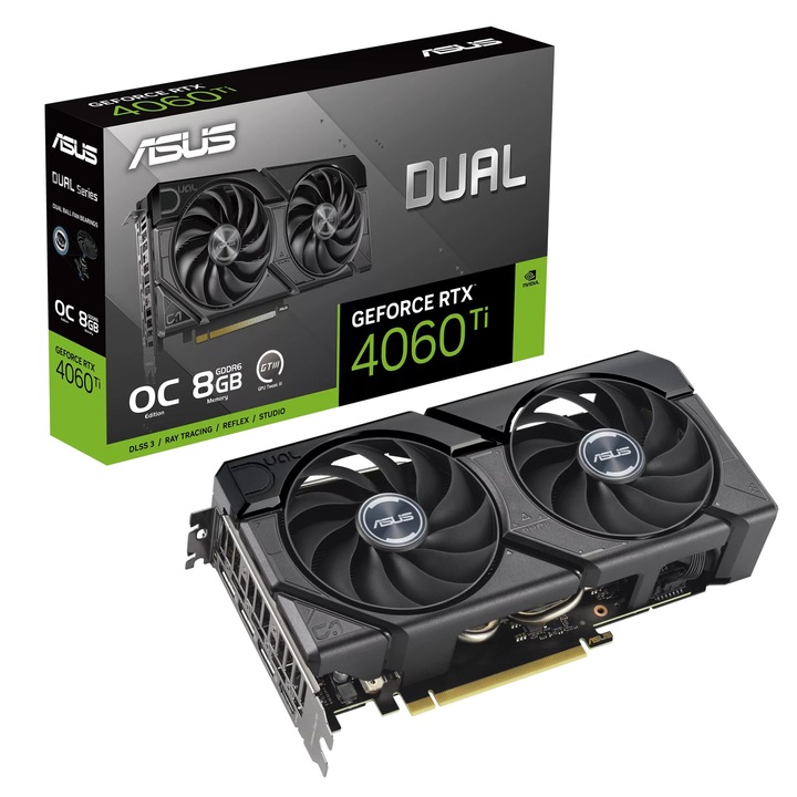 Видео Карта ASUS GeForce RTX™ 4060 Ti DUAL EVO OC, 8GB GDDR6, 128-bit