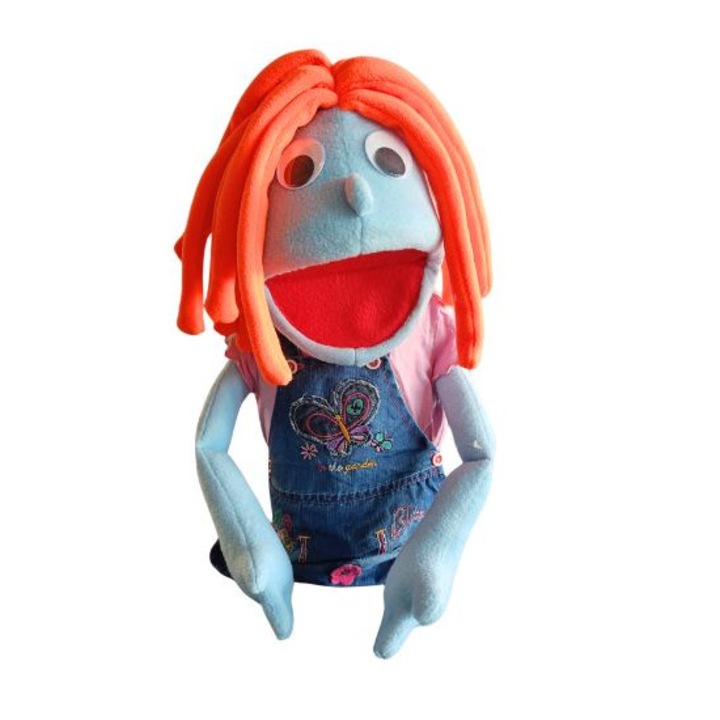 Papusa marioneta Berta, 50 cm, maini flexibile, include saculet pastrare