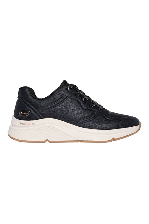 Skechers, Спортни обувки BOBS Arch Comfort от еко кожа, Черен, 35