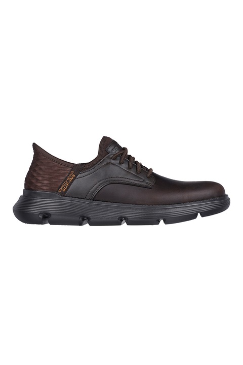 Skechers, Спортни обувки Garza-Gervin тип Slip-Ins с лого, Тъмнокафяв, 45