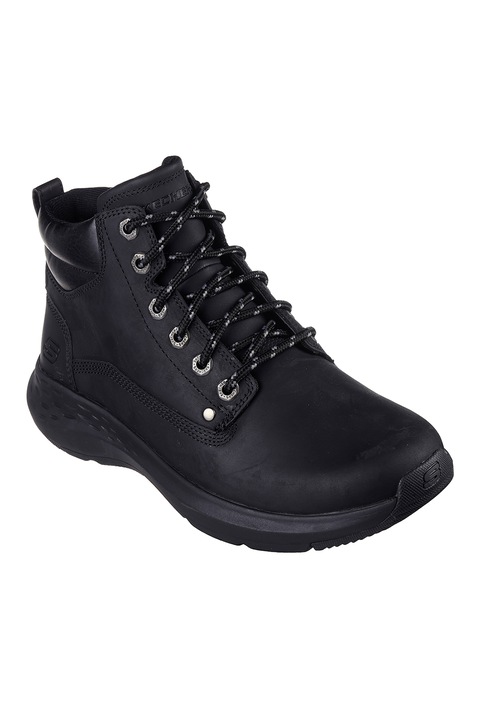 Skechers, Боти Parson от кожа и еко кожа, Черен